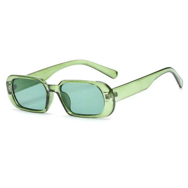 Vintage Rectangle Candy Colour Sunglasses