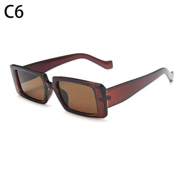 Vintage Rectangle Candy Colour Sunglasses