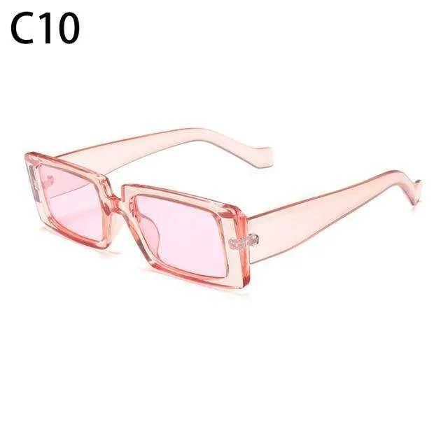 Vintage Rectangle Candy Colour Sunglasses