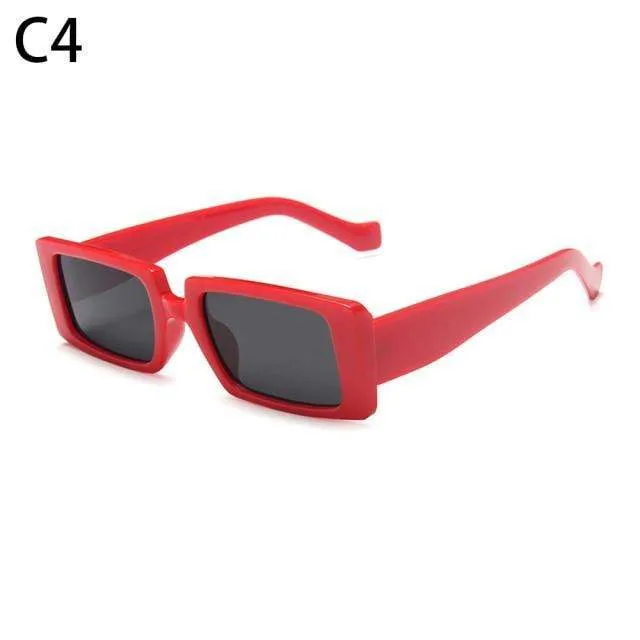 Vintage Rectangle Candy Colour Sunglasses
