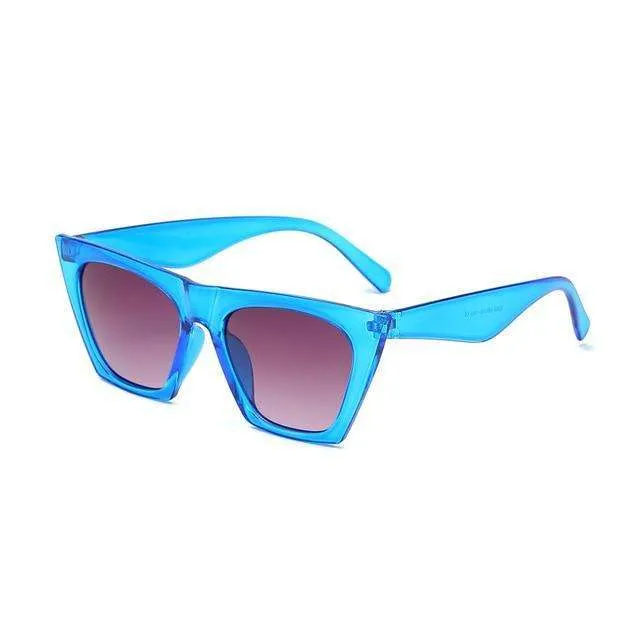 Vintage Rectangle Candy Colour Sunglasses