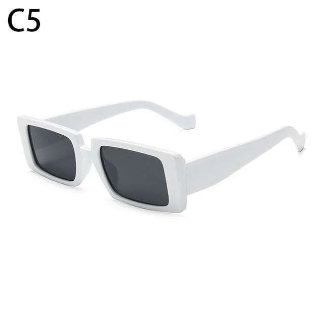 Vintage Rectangle Candy Colour Sunglasses