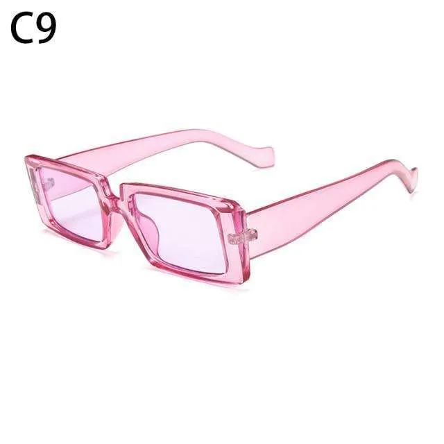 Vintage Rectangle Candy Colour Sunglasses