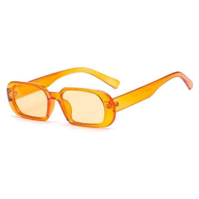 Vintage Rectangle Candy Colour Sunglasses