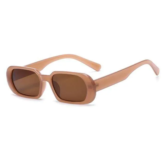 Vintage Rectangle Candy Colour Sunglasses