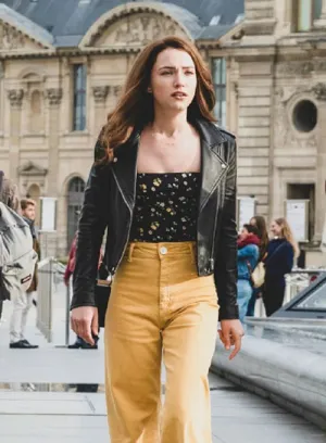 Violett Beane Leather Jacket GOD FRIENDED ME
