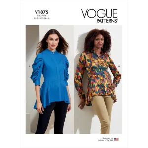 Vogue Pattern V1875 Misses' Tops