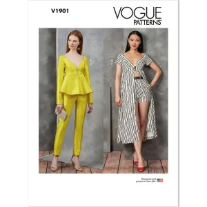Vogue Pattern V1901 Misses' Tops, Shorts and Pants