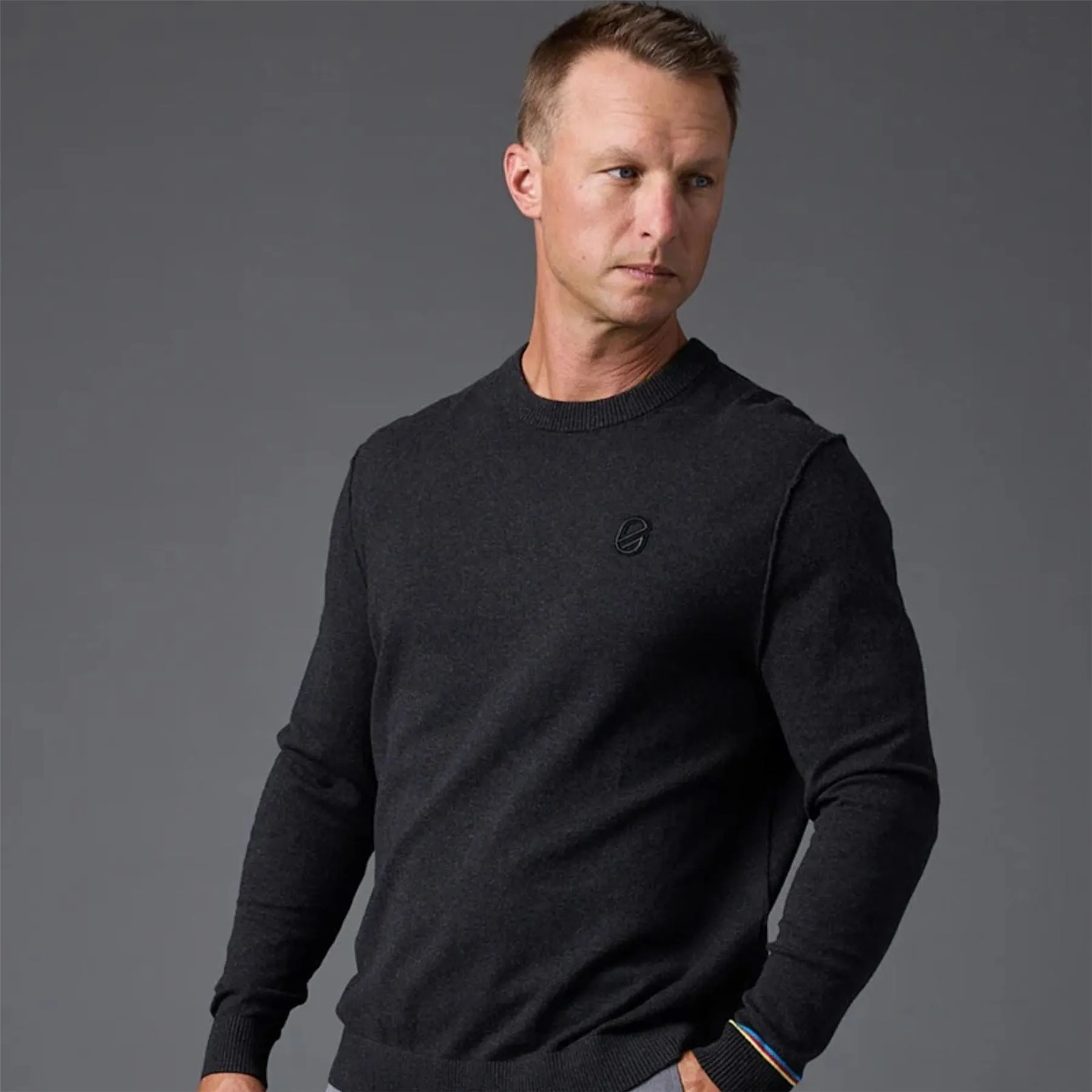 Wilcox Crew Neck Sweater Heather Charcoal - W24