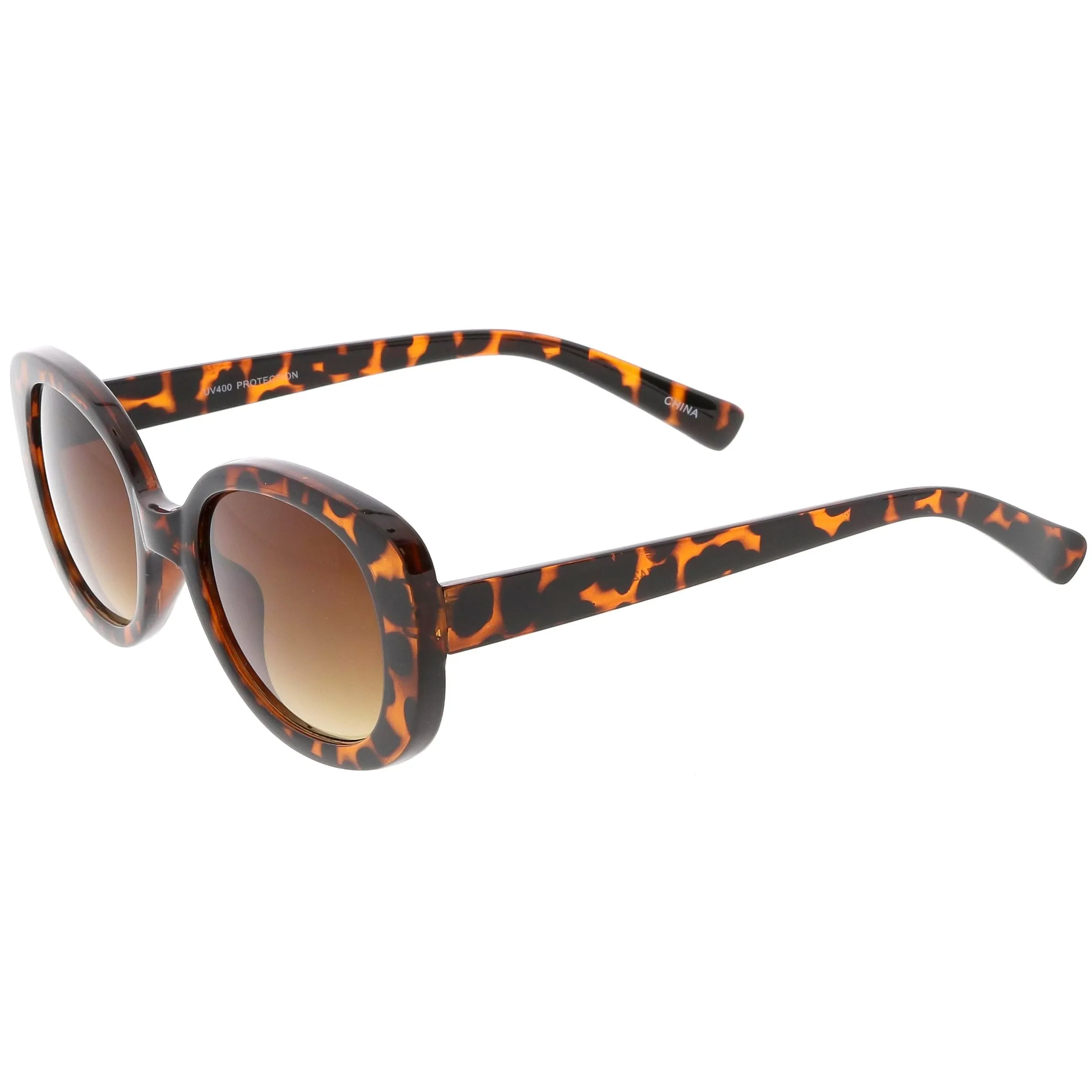 Women's Retro Rounded 1950's Thick Frame Sunglasses C556