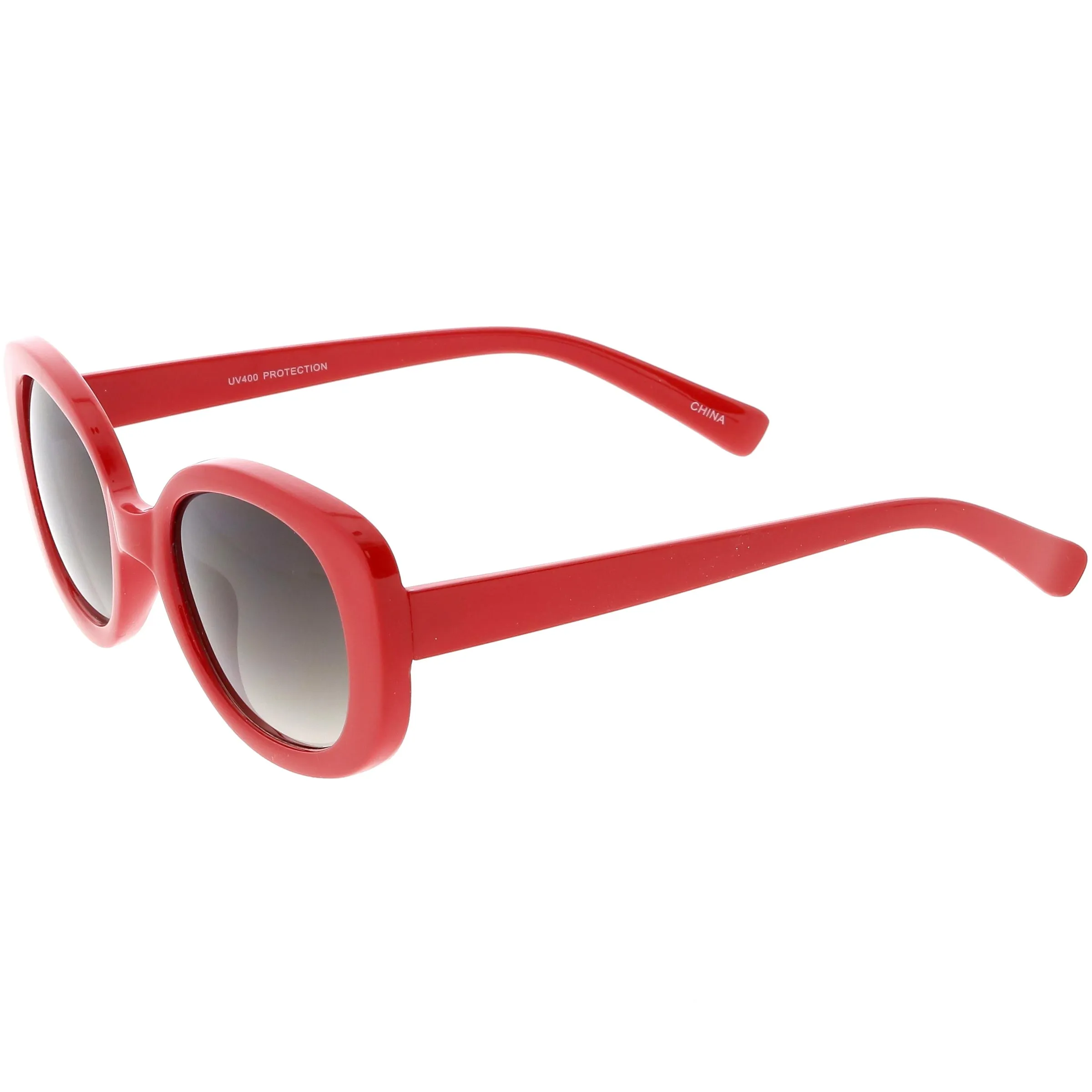 Women's Retro Rounded 1950's Thick Frame Sunglasses C556