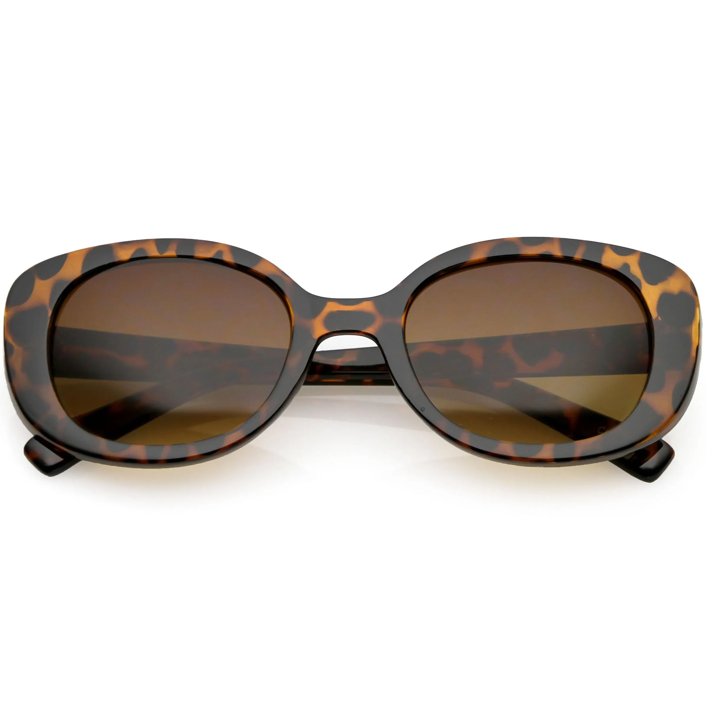 Women's Retro Rounded 1950's Thick Frame Sunglasses C556