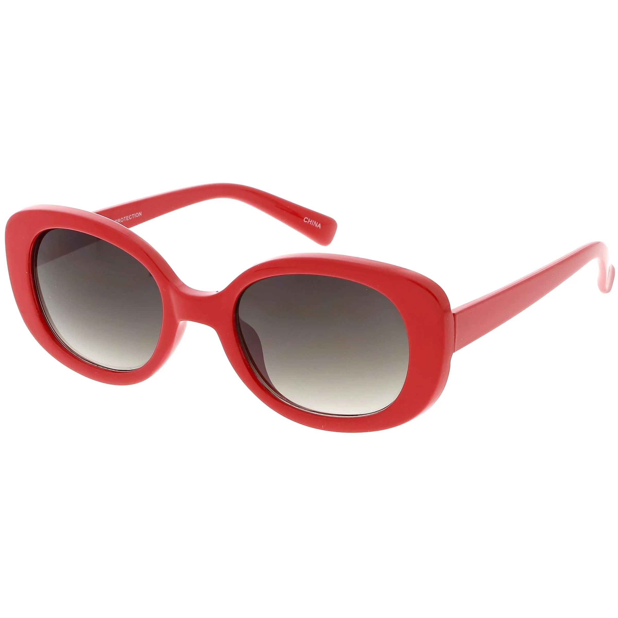 Women's Retro Rounded 1950's Thick Frame Sunglasses C556