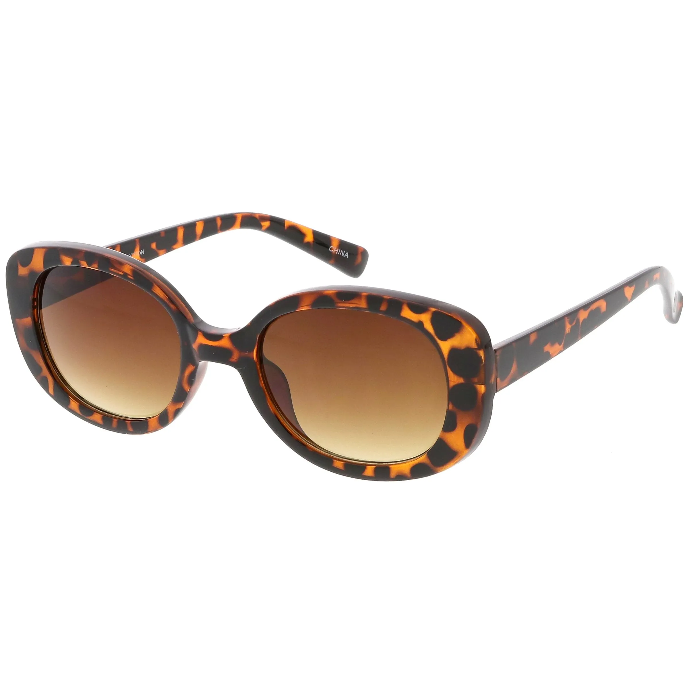 Women's Retro Rounded 1950's Thick Frame Sunglasses C556