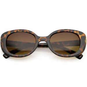 Women's Retro Rounded 1950's Thick Frame Sunglasses C556