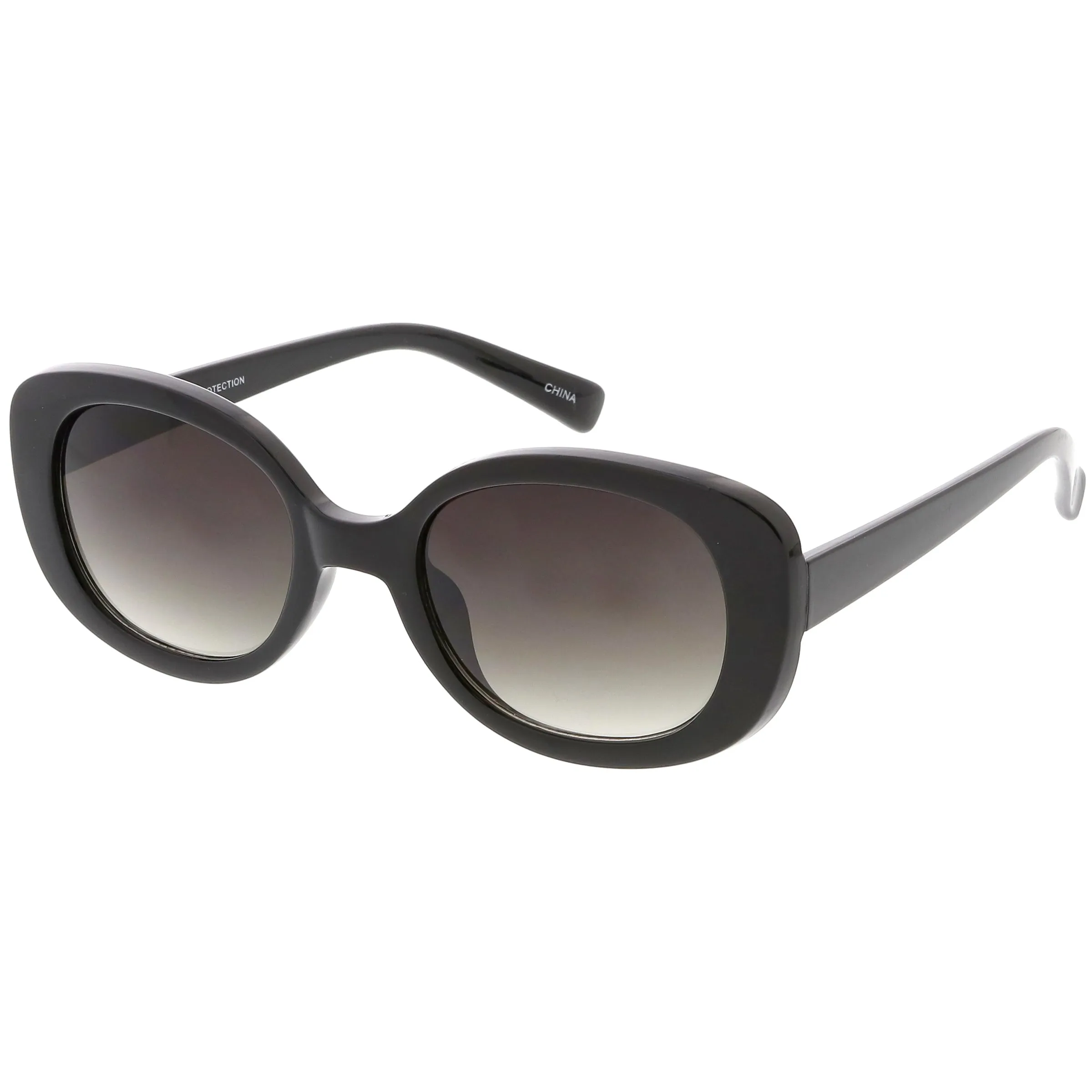 Women's Retro Rounded 1950's Thick Frame Sunglasses C556
