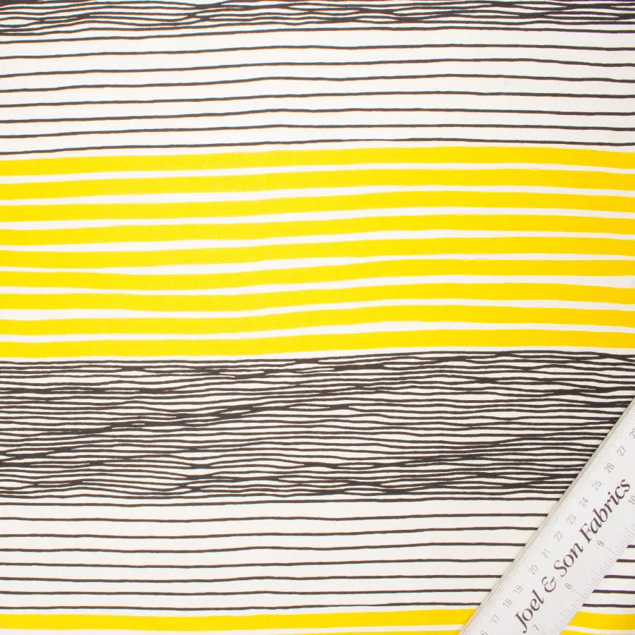 Yellow/Black Striped Silk Mikado