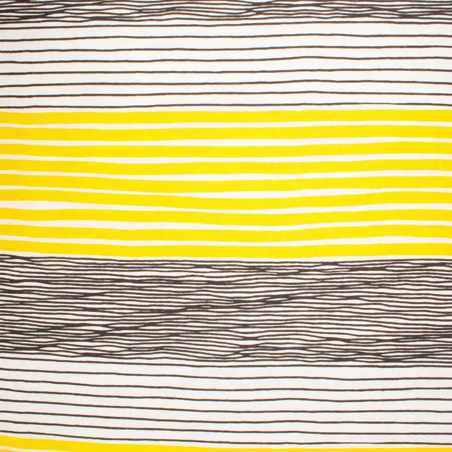 Yellow/Black Striped Silk Mikado