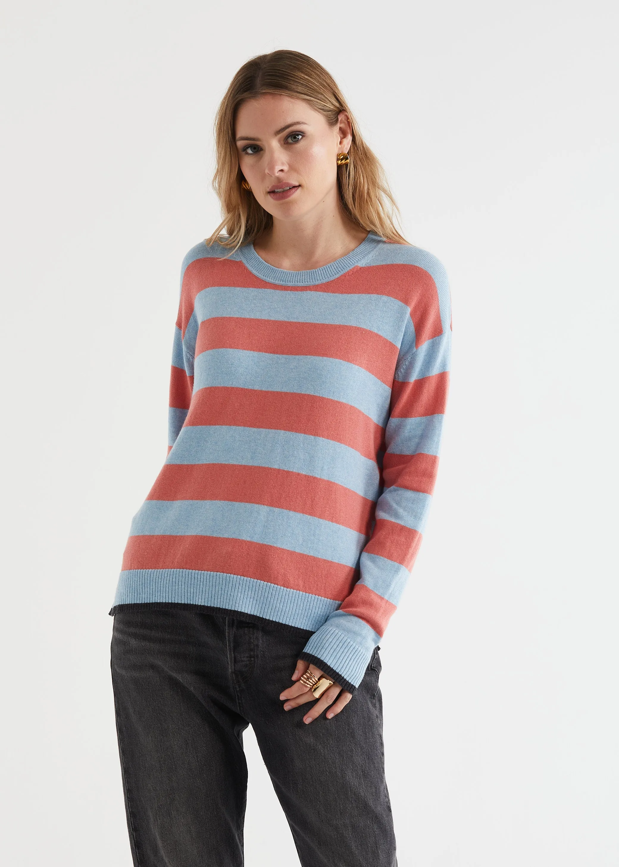 Zaket & Plover Block Stripe Crew