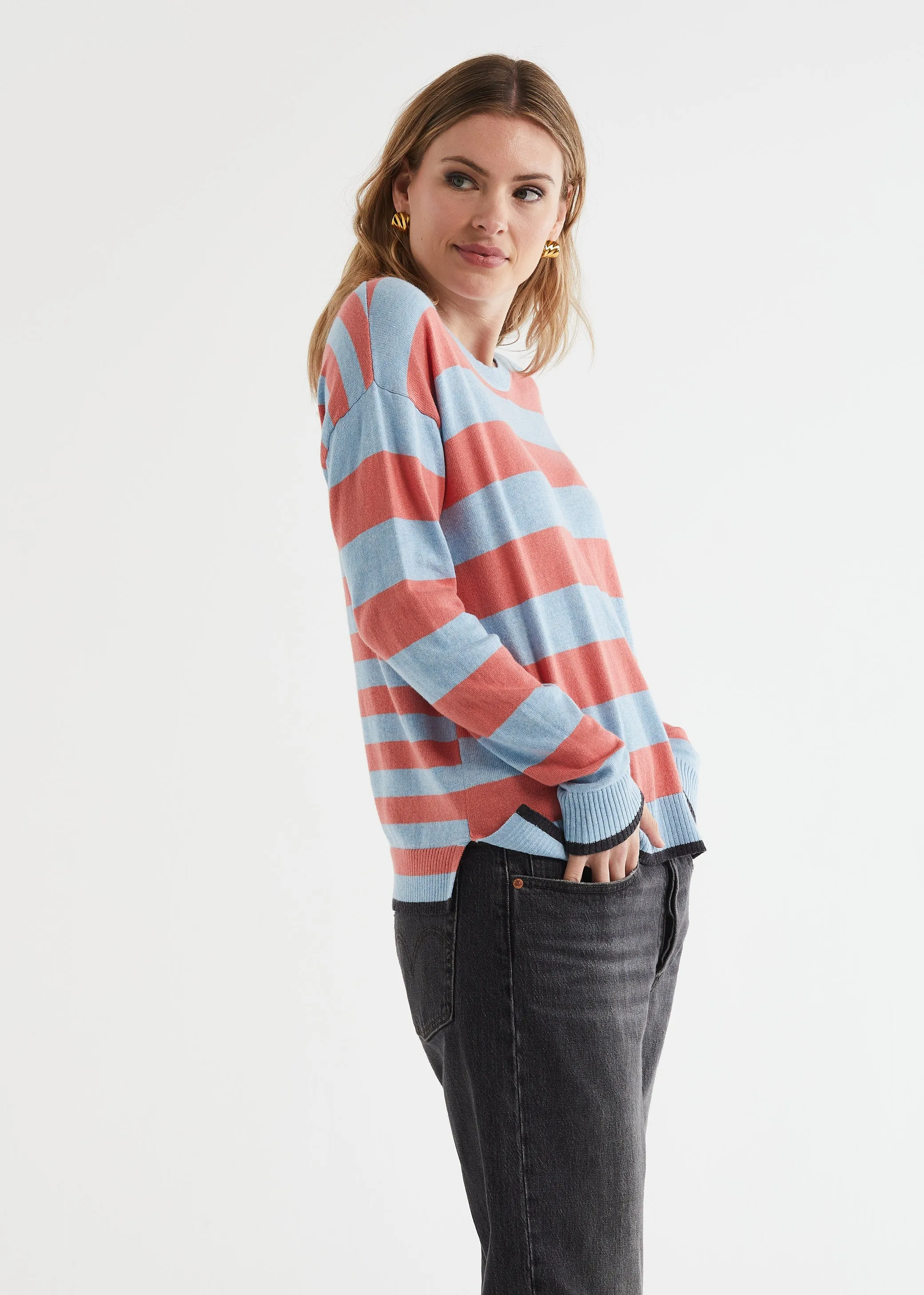 Zaket & Plover Block Stripe Crew