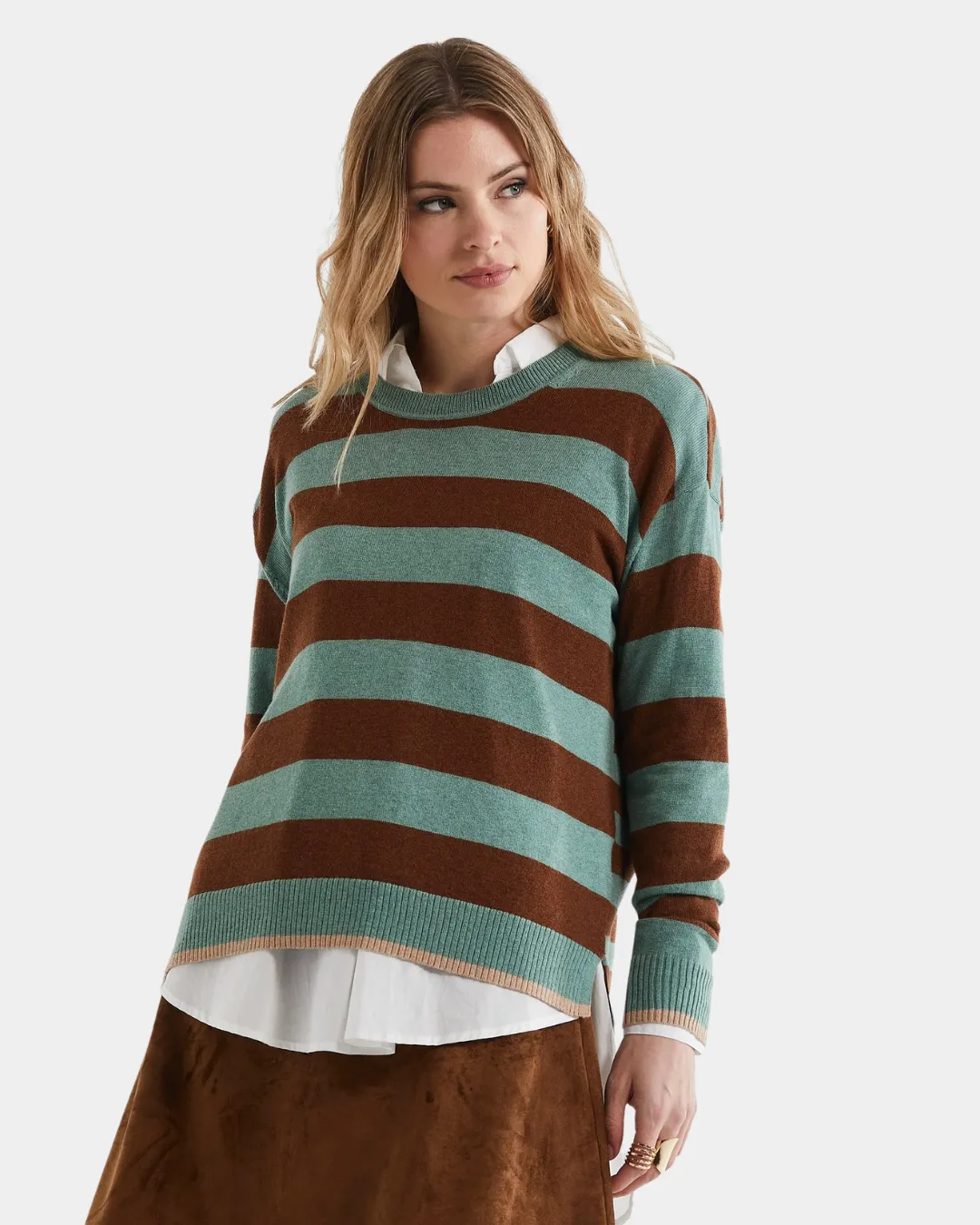 Zaket & Plover Block Stripe Crew