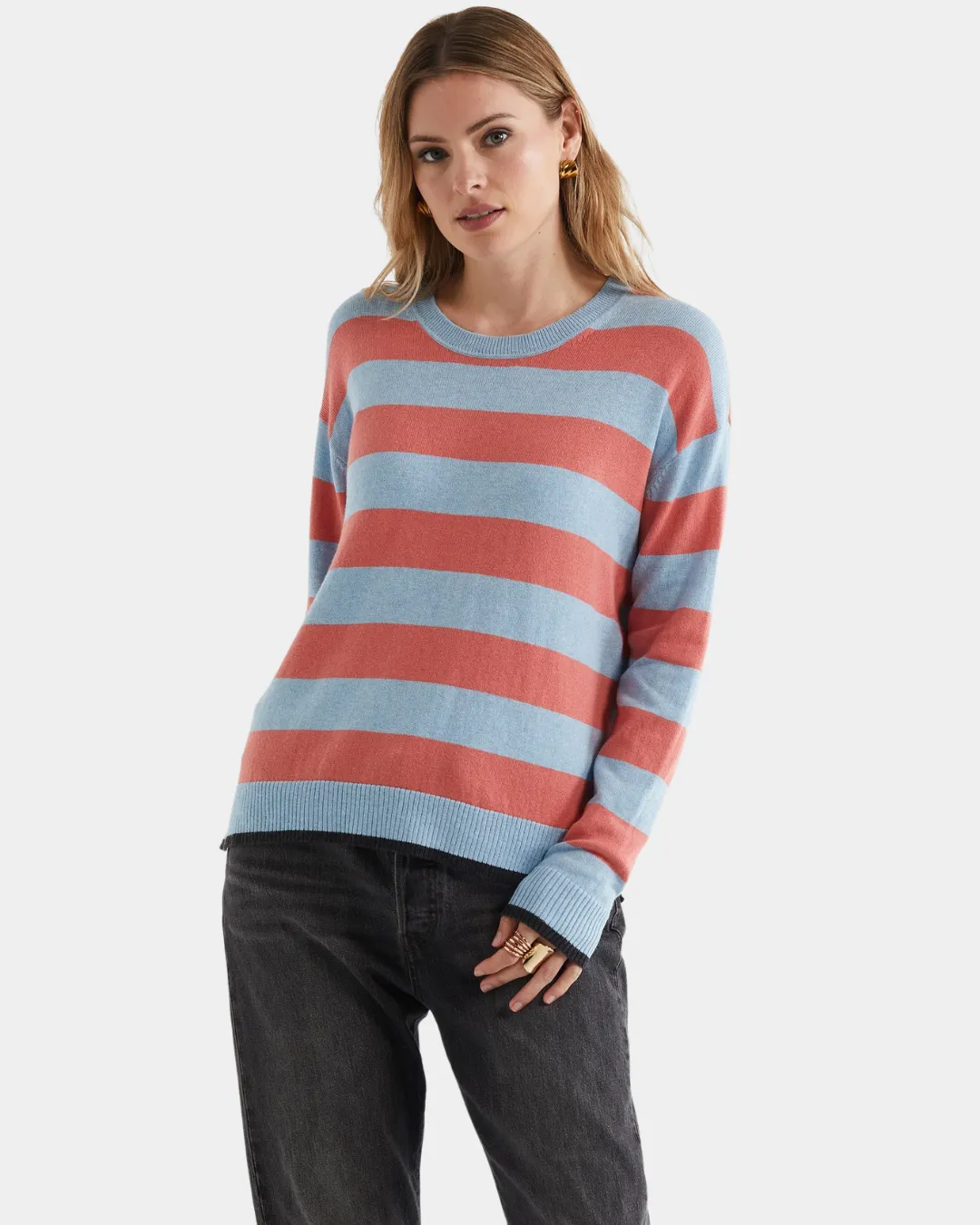 Zaket & Plover Block Stripe Crew